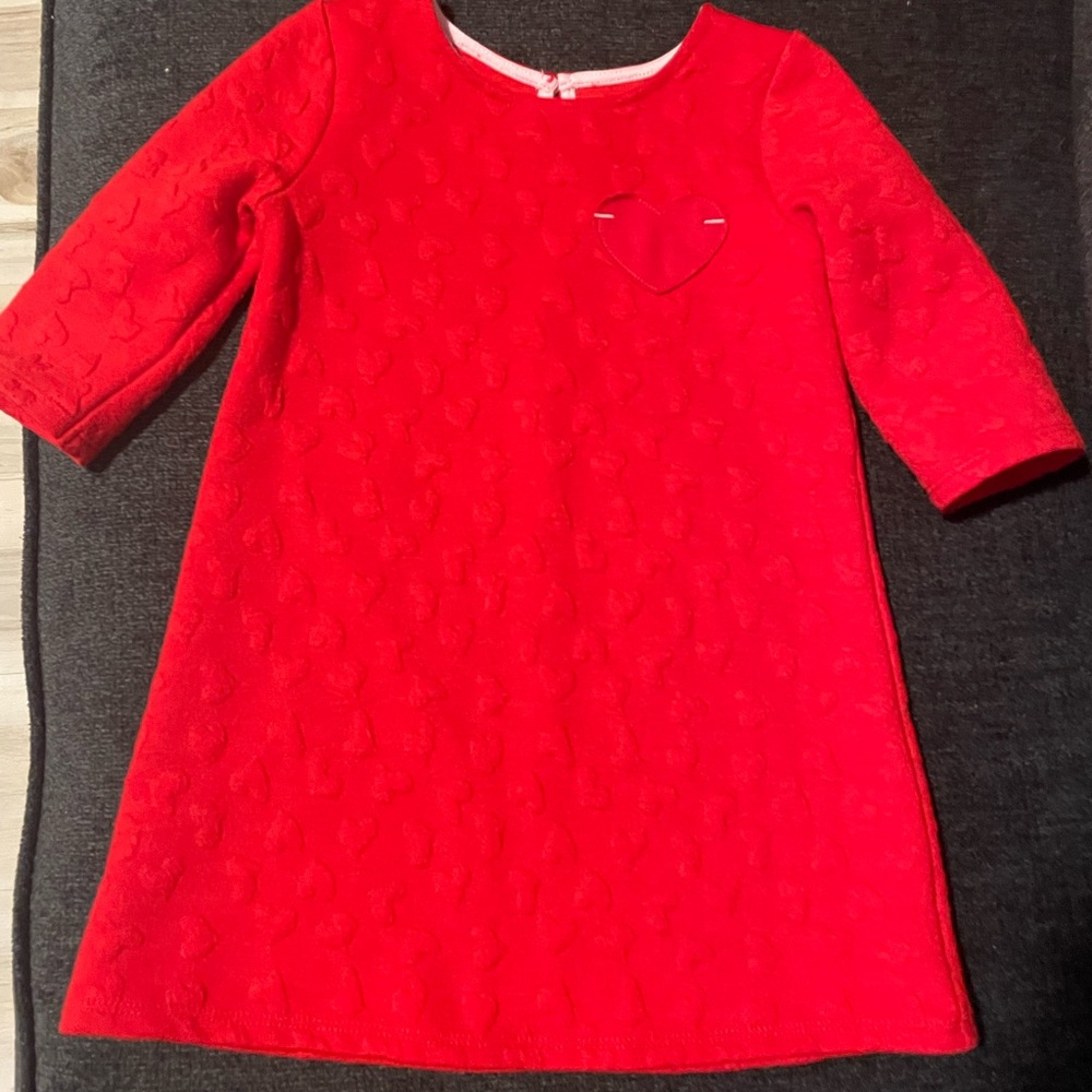 Cat & Jack Red A-Line Dress with 3/4 Sleeves